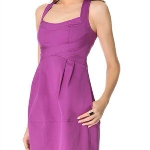 Nanette Lepore Purple Mini Dress Empire Waist Party Cocktail Sleeveless Size 2